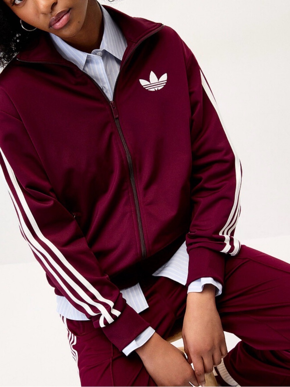✨Host pick✨adidas FB TT Loose Maroon Track Jacket